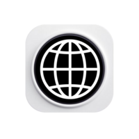 The globe icon on the app icon flat png