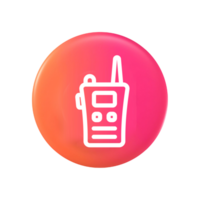 A pink and orange button with a radio icon png