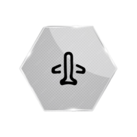 A hexagon button with a plane on it png