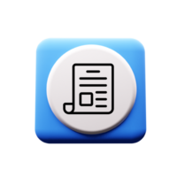 A blue button with a paper document icon png