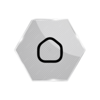 A hexagon button with a flat shape png