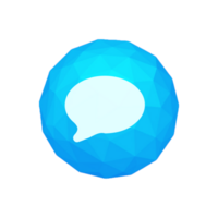 A blue speech bubble icon on a circle png