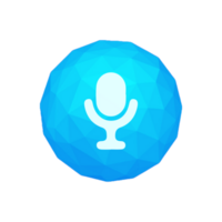 A blue microphone icon on a circle png