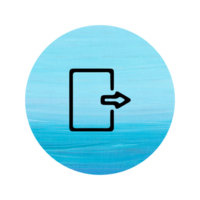 A blue circle with a white arrow pointing to the left png