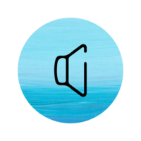 blue circle with a speaker icon on it png