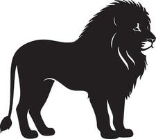 Black silhouette of A Lion simple illustration vector