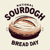 national sourdough bread day design vector