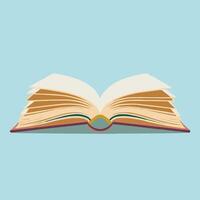an open book with a page turned over vector