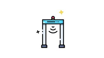 Metal detector with a flashing red light icon animation design video