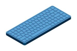 Isometric computer keyboard. Personal computer hardware components. Modern computer keyboard. illustration vector