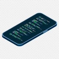 Isometric smartphone. Simple isometric phone. Smartphone device isometric technology. illustration. vector