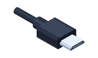Isometric HDMI port. Realistic hdmi cable. Connector and port. Computer hardware component. illustration vector