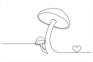 Mushroom Outline Illustration Simple and Stylish vector