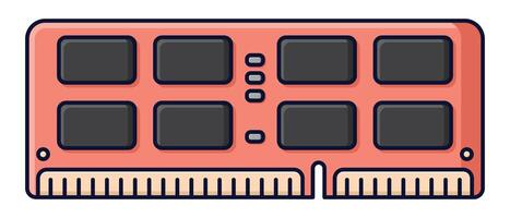 RAM memory computer. Computer RAM icon. Random access memory. Flat cartoon style, illustration. vector