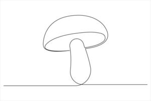 Abstract Mushroom Outline Modern One Line Art vector