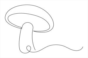 Minimalist Forest Mushroom Sketch One Line Abstract Art vector