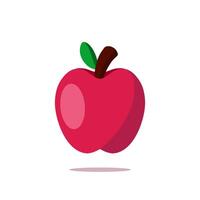 Flat design illustration of red apple vector