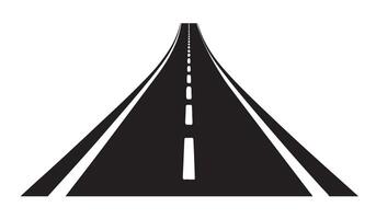 empty highway road and street path illustration on isolated white background with transportation silhouette vector