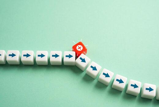 An error changes the course of work. Disrupt workflow, causing delays, errors in calculations, or flawed results. photo