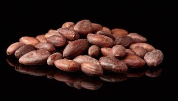 Cocoa Seeds in Dark Background photo