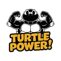 Turtle Power T Shirt Design vector
