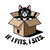 If I Fits I Sits T Shirt Design Cat vector