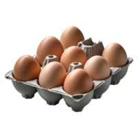 Fresh Brown Eggs in Carton High-Quality Stock Image png
