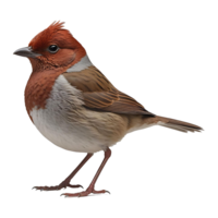 Realistic Sparrow Bird Isolated on White Ideal for Educational Design Use png