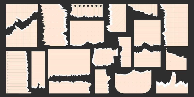 Set of beige decorative paper scraps