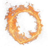 Fiery circle abstract ring on transparent background png