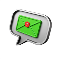 3d render o email mensagem Boletim de Notícias notificação png