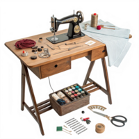 Sewing table on transparent background isolated png