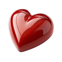 Glossy red heart symbol a 3d render on transparent background png