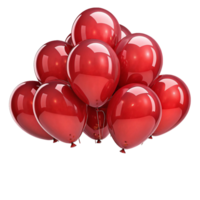A bunch of red shiny baloons png