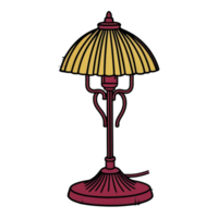 a lamp on a table with a yellow shade transparent background png