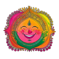 the sun is smiling in a colorful design transparent background png