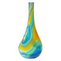 a colorful glass vase with a swirl design transparent background png