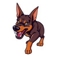 a cartoon dog with big teeth and an angry look transparent background png