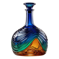 a glass bottle with a wave pattern on it transparent background png