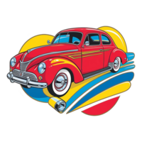 a retro car in the shape of a heart on a transparent background png
