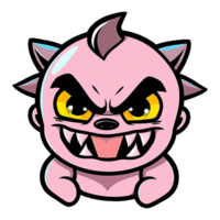 a cartoon character with a big mouth and fangs png