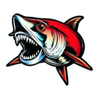 a shark with open mouth and teeth on a transparent background png