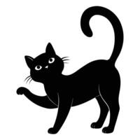black cat silhouette on white background vector