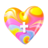 a heart shaped object with a cross on it transparent background png