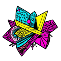 a colorful abstract design with geometric shapes png