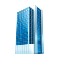 office building with glass windows on transparent background png