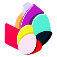 a colorful abstract shape with a transparent background png