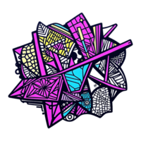 a colorful abstract drawing of a building transparent background png