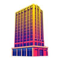 a building with a colorful facade and windows transparent background png