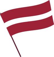 The national flag of Latvia on flagpole. vector